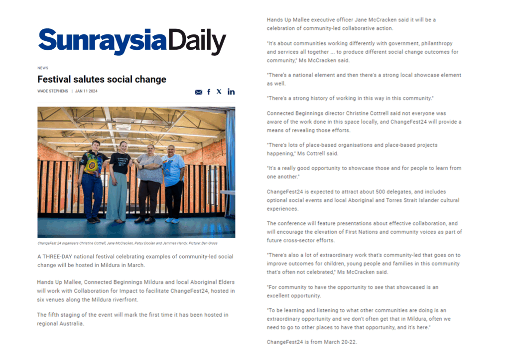 Jan 11 2024 - Festival Saultes Social Change