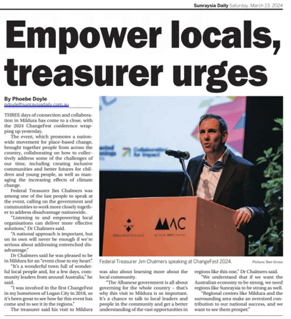 Mar 23 2024 - Empower locals, treasurer urges